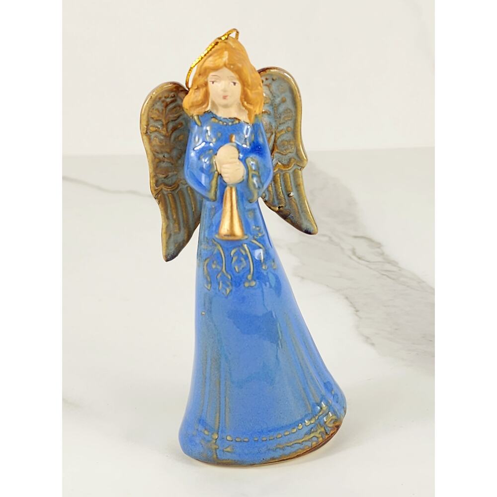 Badcock Angel Christmas Tree Ornament Bell 5 1/4" Figurine Porcelain 2015 Vtg